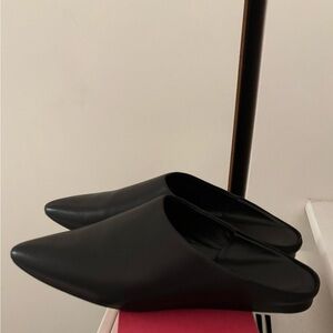 Vince Black Leather Mules